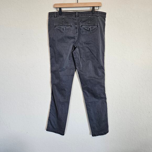 Chino by Anthropologie Gray Relaxed Embroidered Tuxedo Stripe Pants Women's 30 - Picture 3 of 13